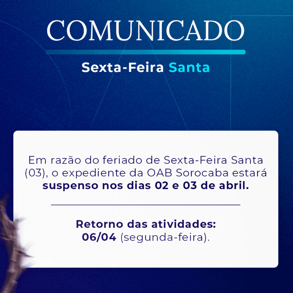 Comunicado: Expediente Feriado Sexta-Feira Santa