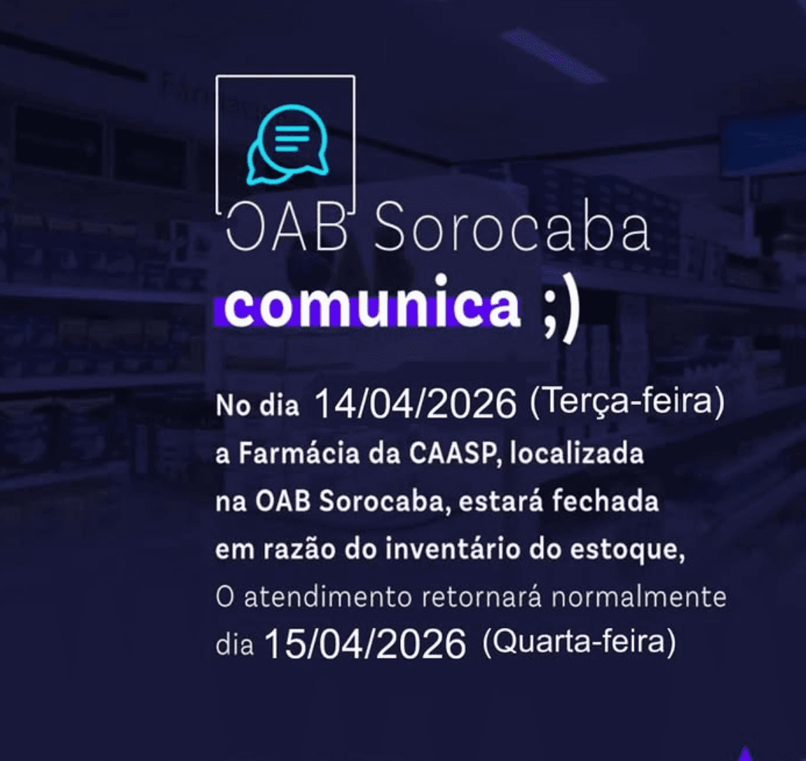 Comunicado: Inventário Farmácia 14/04