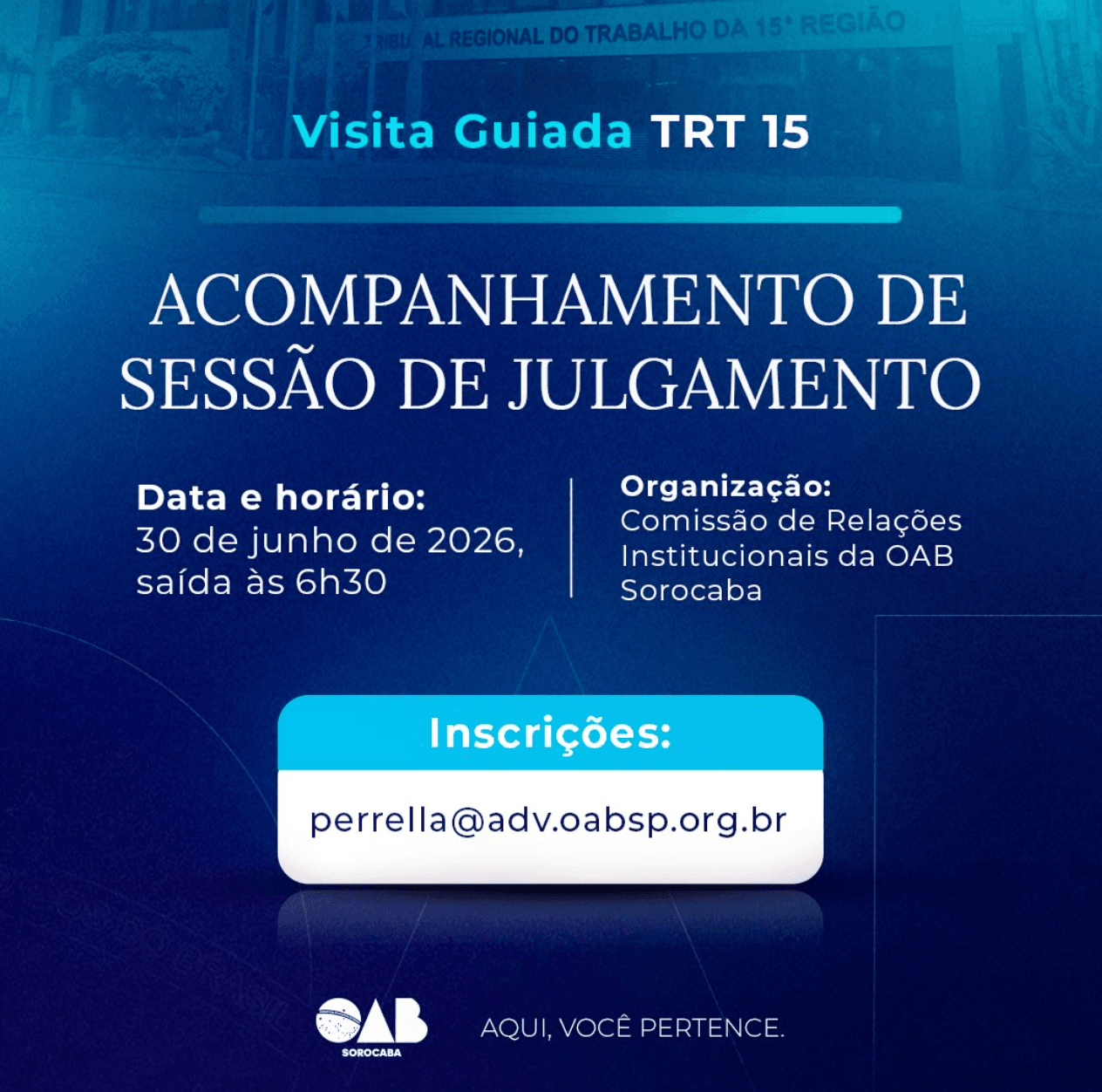 Visita Guiada TRT 15: Acompanhemento de Sessão de julgamento